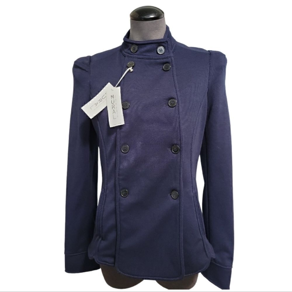 NWT MURAL "MILITARY STRONG SHOULDER" PEA COAT SZ.M